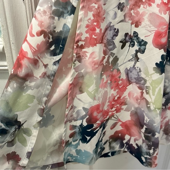 Athleta Jupe Savannah Floral Midi Skirt Size Large Watercolor Athletic Summer - Picture 7 of 10